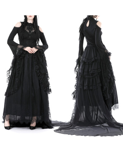 Elegant Gothic T-Shirt with Lace