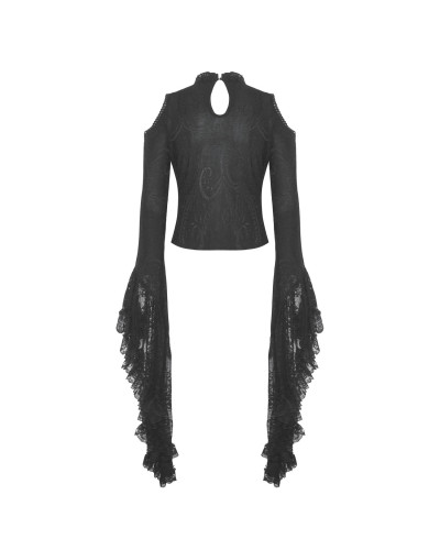 Camiseta Gótica Elegante con Encaje