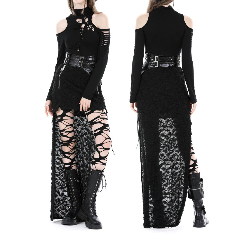 T-Shirt with Ripped Sleeves