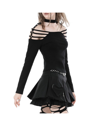 Gothic T-Shirt mit Schnallen