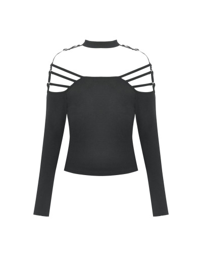 Gothic T-Shirt mit Schnallen