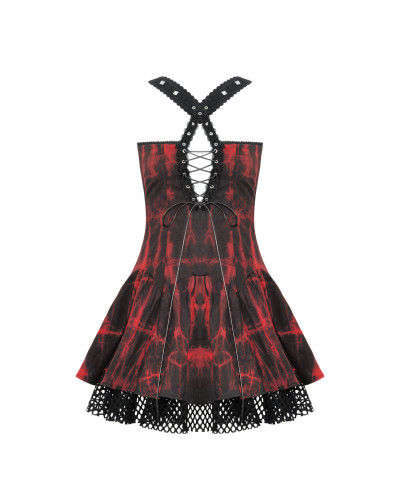 Vestido Gótico Rojo y Negro
