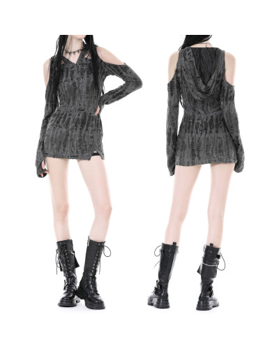 Vestido Gótico Corto con Capucha