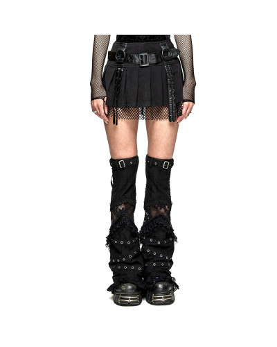 Gothic Mini Skirt with Buckles