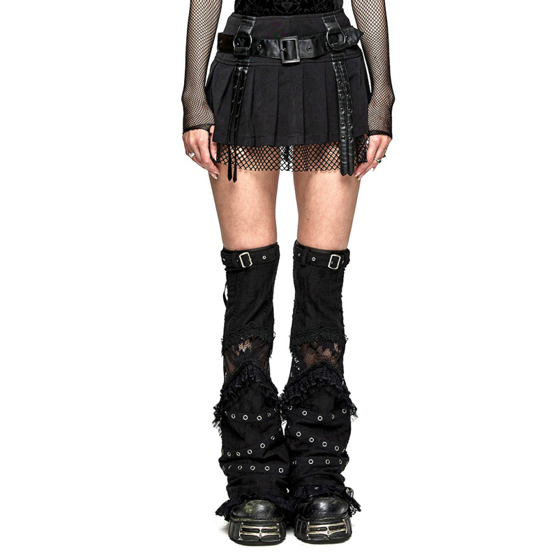 Gothic Mini Skirt with Buckles