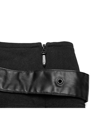 Gothic Mini Skirt with Buckles