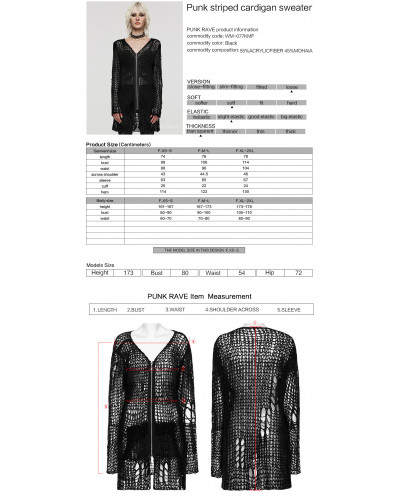 Chaqueta de Punto Gótica Negra