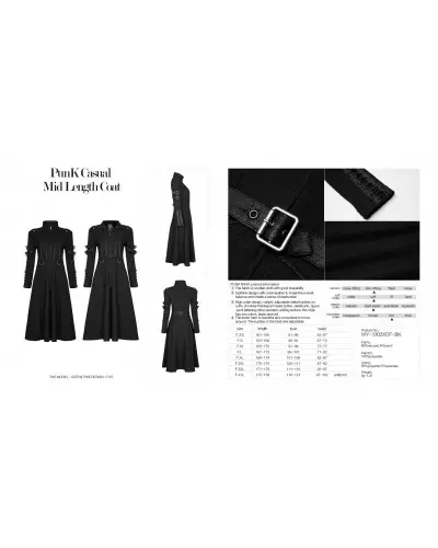 Schwarzer Mantel der Punk Rave-Marke für 139,90 €