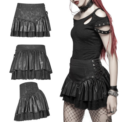 Gothic Minirock mit Schnürung