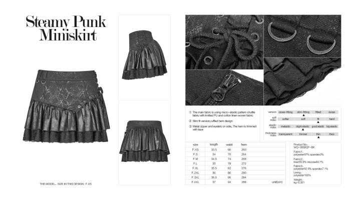 Gothic Minirock mit Schnürung