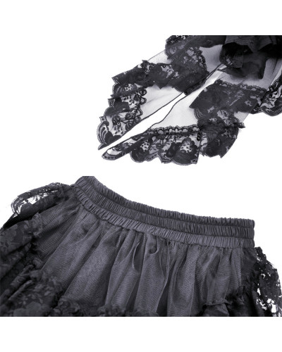 Falda Gótica Elegante con Encaje