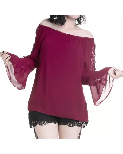 Red Blouse with Bell Sleeves from Style Brand at €19.00
