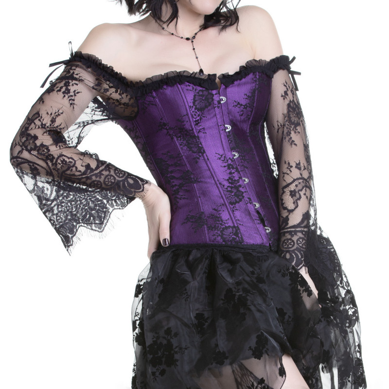 Lilac Gothic Corset with Skirt