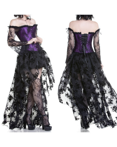 Lilac Gothic Corset with Skirt