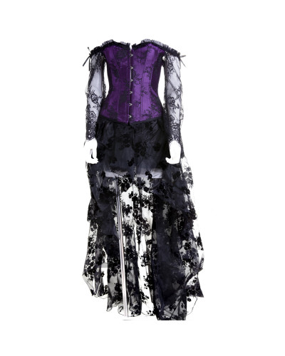 Lilac Gothic Corset with Skirt