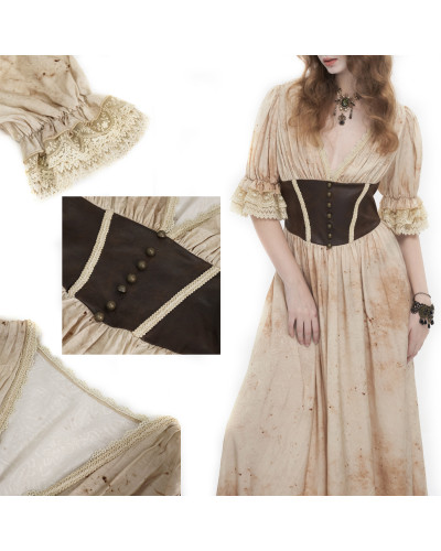 Beige Steampunk Dress