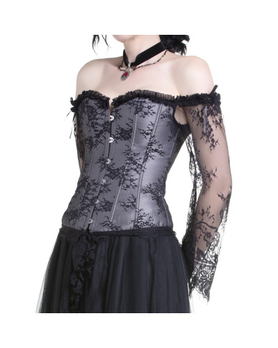 Silver Gothic Corset with Sleeves