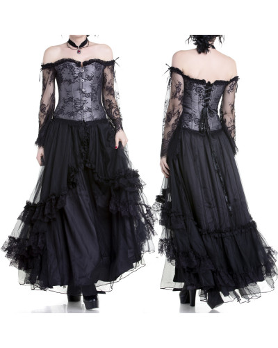 Silver Gothic Corset with Sleeves