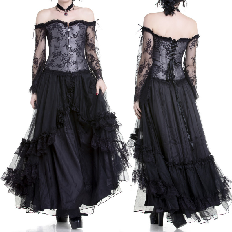 Corset Prateado com Mangas