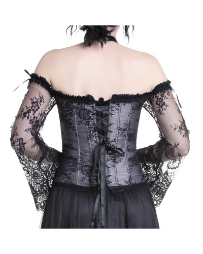 Silver Gothic Corset with Sleeves