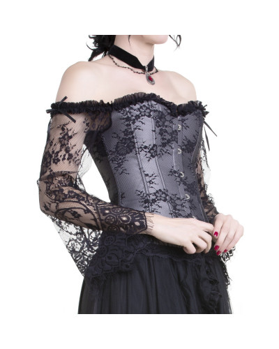 Silver Gothic Corset with Sleeves