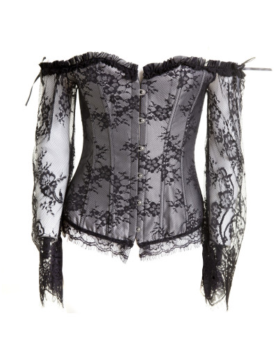 Silver Gothic Corset with Sleeves