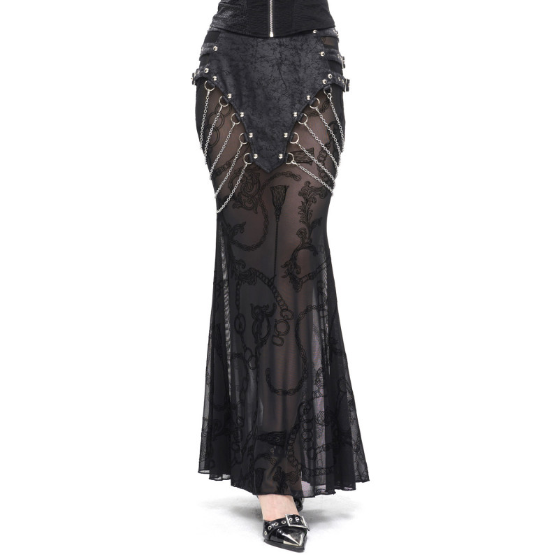 Long Black Gothic Skirt