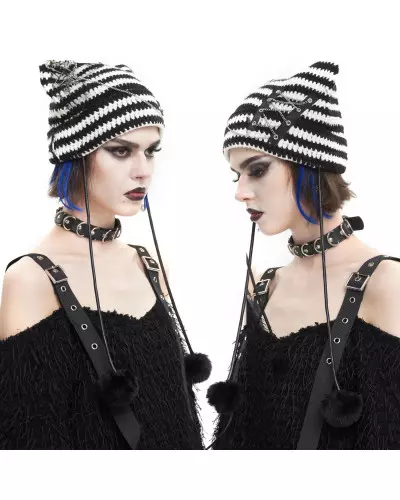 Schwarz-Weiße Mütze der Devil Fashion-Marke für 31,00 €