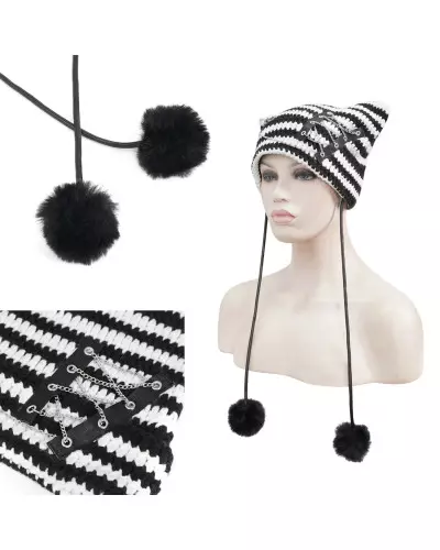 Chapeau Noir et Blanc de la Marque Devil Fashion à 31,00 €
