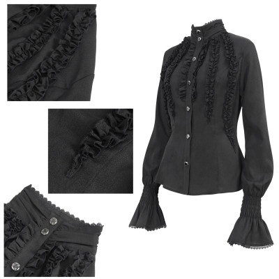 Elegantes Schwarzes Gothic Hemd