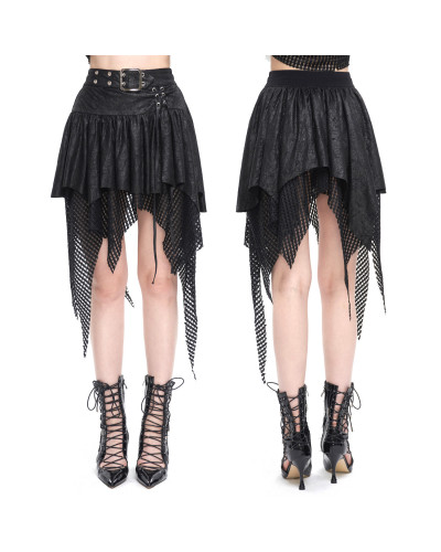 Black Asymmetric Gothic Skirt