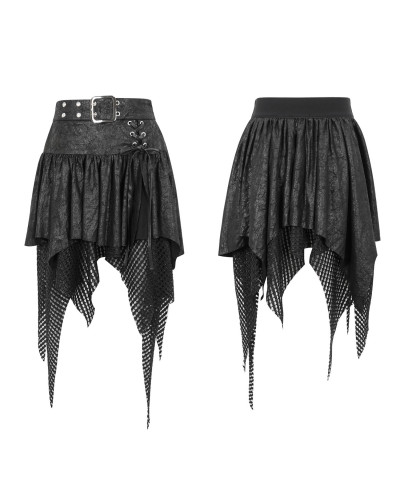 Black Asymmetric Gothic Skirt