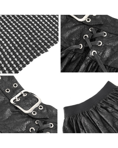 Jupe Gothique Noire Asymétrique