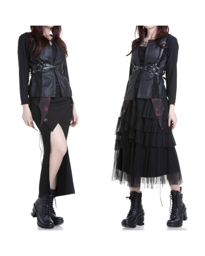Open Gothic Jacket with Faux Leather