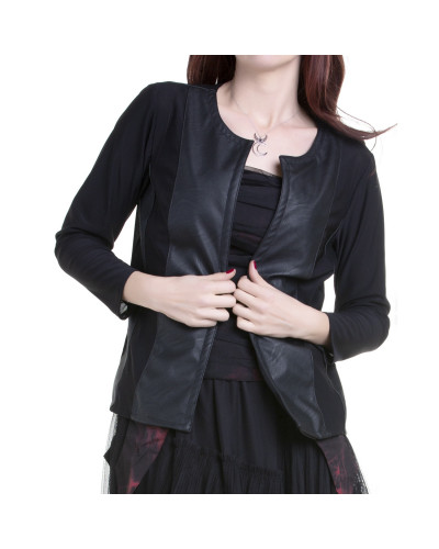 Open Gothic Jacket with Faux Leather