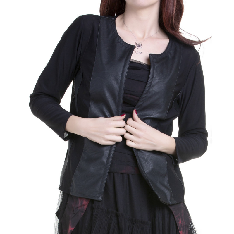 Open Gothic Jacket with Faux Leather