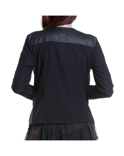 Open Gothic Jacket with Faux Leather