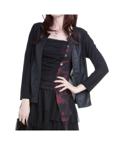 Open Gothic Jacket with Faux Leather