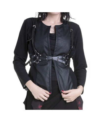 Open Gothic Jacket with Faux Leather