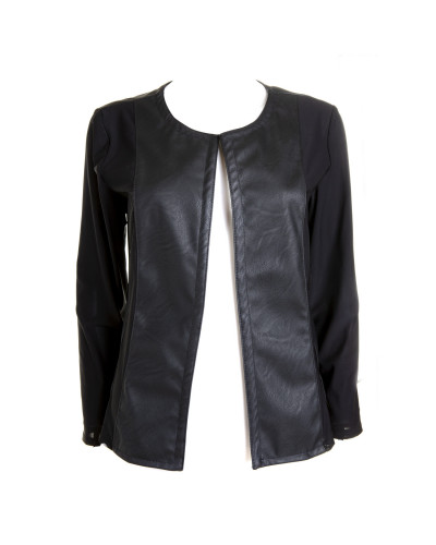 Open Gothic Jacket with Faux Leather