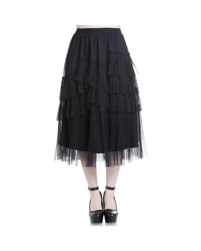 Asymmetric Gothic Skirt with Tulle