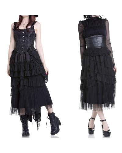 Asymmetric Skirt with Tulle