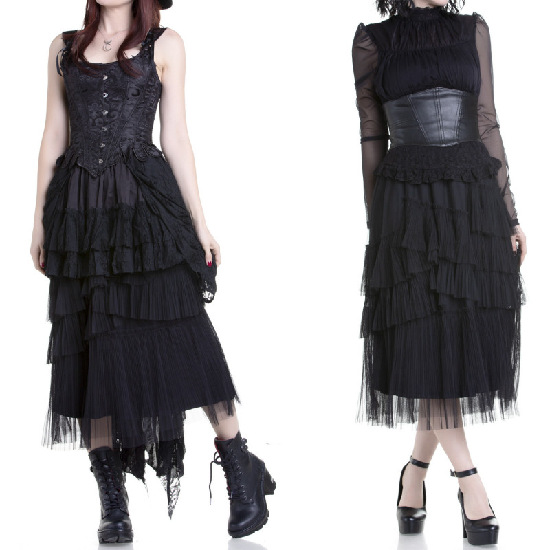 Asymmetric Skirt with Tulle