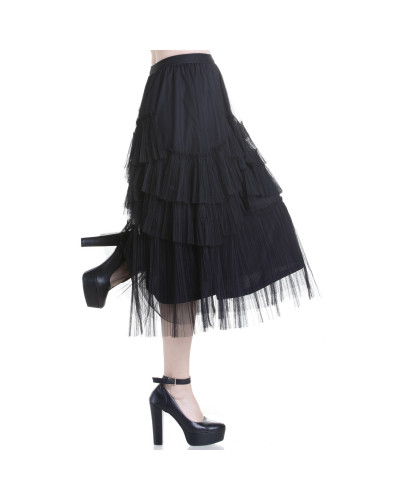 Asymmetric Gothic Skirt with Tulle