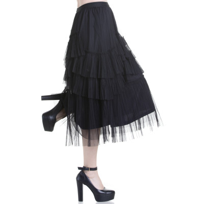 Jupe Gothique Asymétrique avec Tulle