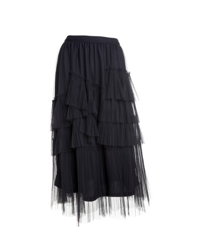 Asymmetric Gothic Skirt with Tulle