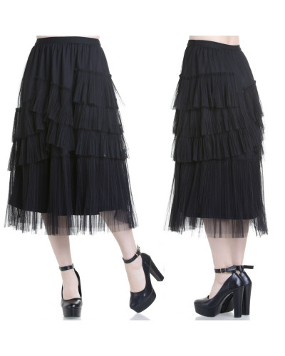 Asymmetric Gothic Skirt with Tulle