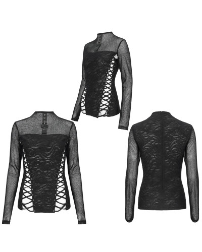 Camiseta Gótica con Rejilla