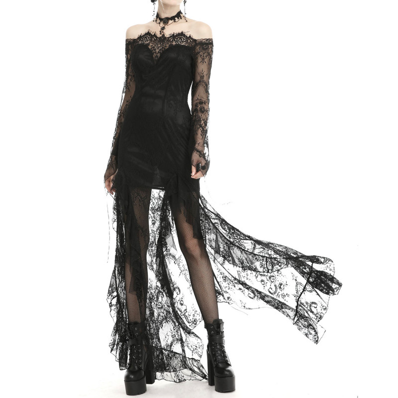 Vestido Tubinho Gótico com Renda