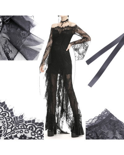 Vestido de Tubo Gótico con Encaje